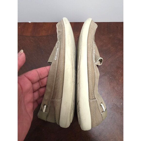 Crocs Women's Santa Cruz Slip-On Loafers Tan Canvas Casual Shoes Size 9 - Picture 7 of 11